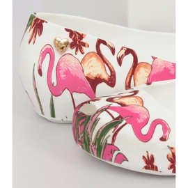 Meliski avec des flamants roses blancs CK85 Blanc blanche violet multicolore 1