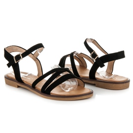 Ch. Creation Sandales en daim le noir 1