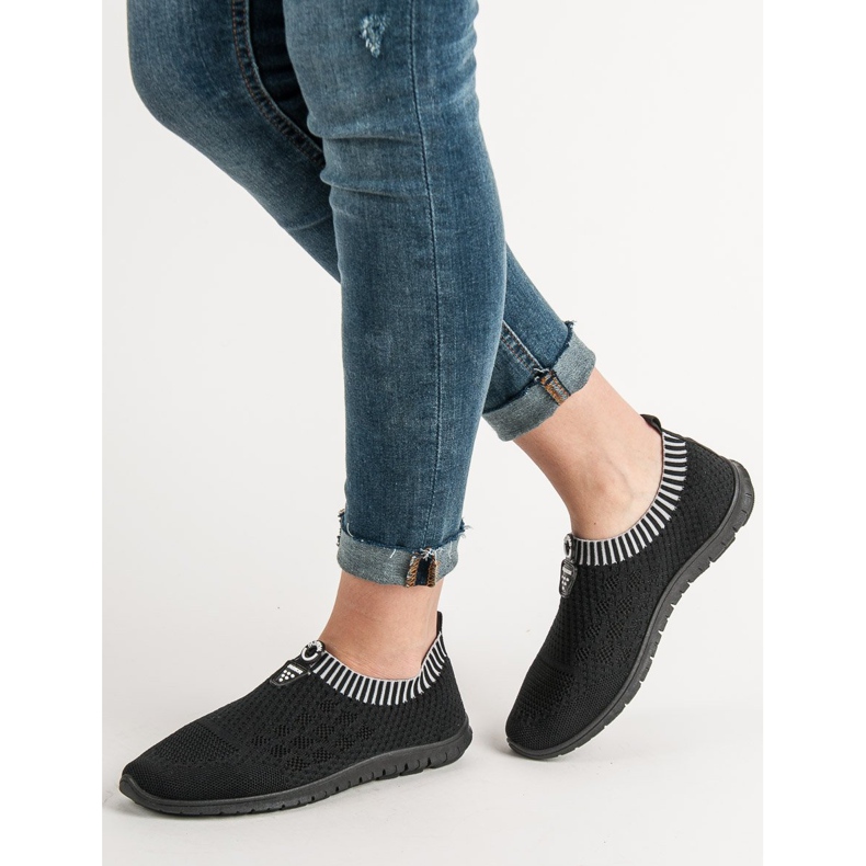 Renda Chaussures à enfiler pour femmes noir 1