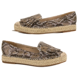 Espadrilles VICES à imprimé serpent brun multicolore 6