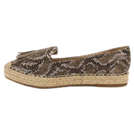 Espadrilles VICES à imprimé serpent brun multicolore 3