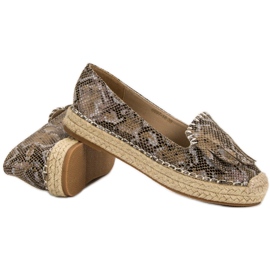 Espadrilles VICES à imprimé serpent brun multicolore 4