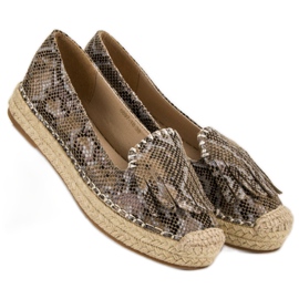 Espadrilles VICES à imprimé serpent brun multicolore 5