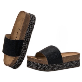 Goodin Pantoufles Sur La Plateforme noir 1