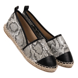 Vices Espadrilles Vinceza à imprimé serpent noir gris multicolore 2