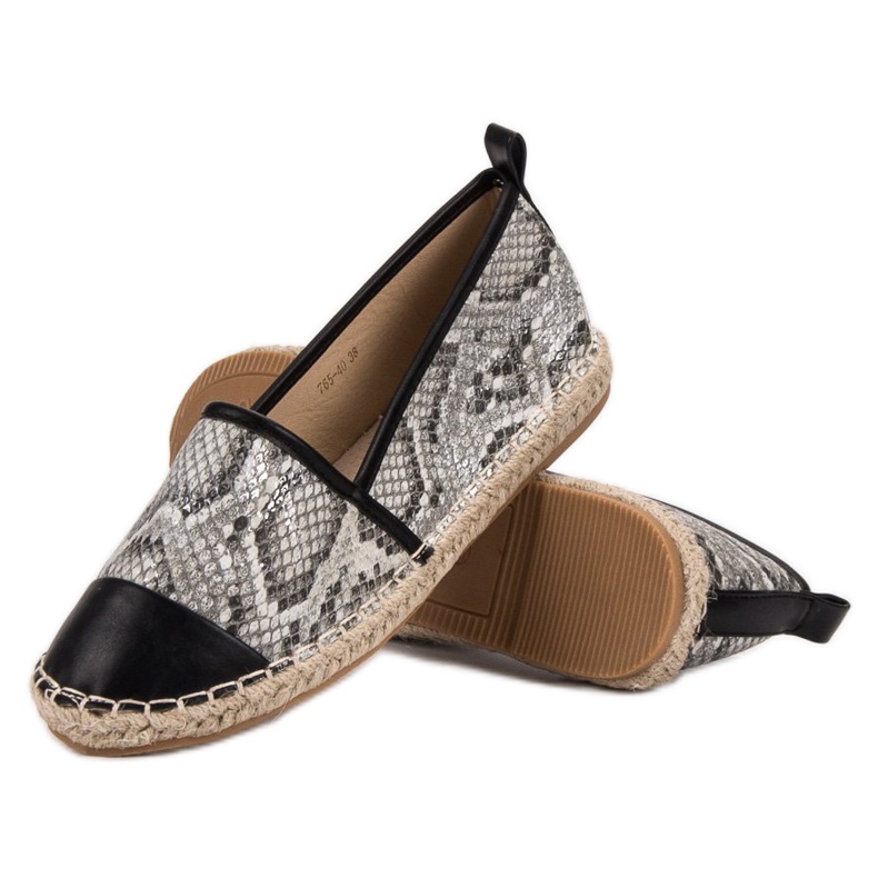 Vices Espadrilles Vinceza à imprimé serpent noir gris multicolore 1