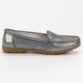 Mocassins en cuir VINCEZA gris 2