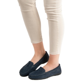 Mocassins en cuir VINCEZA bleu marine 2