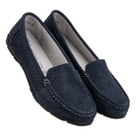 Mocassins en cuir VINCEZA bleu marine 1