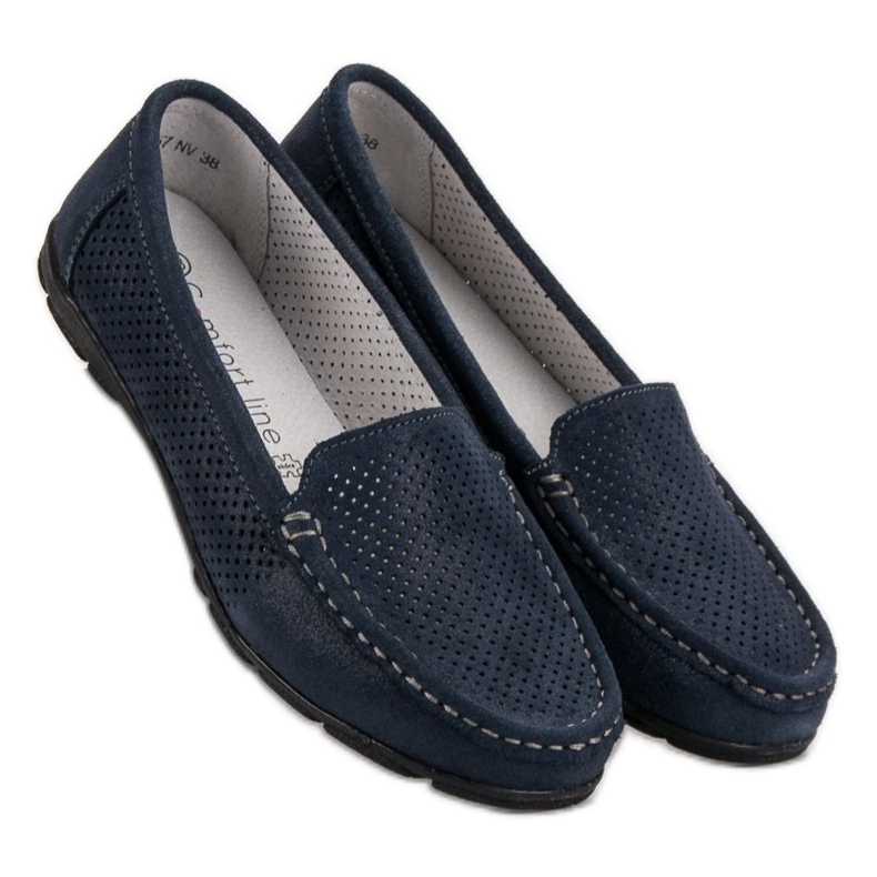 Mocassins en cuir VINCEZA bleu marin 1 Mocassins en cuir VINCEZA bleu marin 1
