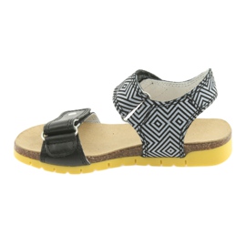 Bartek Sandales en cuir des filles 56183 noir avec motif le noir 2