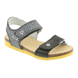 Bartek Sandales en cuir des filles 56183 noir avec motif le noir 1