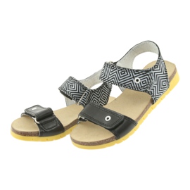 Bartek Sandales en cuir des filles 56183 noir avec motif le noir 3