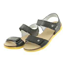 Bartek Sandales en cuir des filles 59183 noir avec motif le noir 3