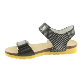 Bartek Sandales en cuir des filles 59183 noir avec motif le noir 2