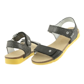 Bartek Sandales en cuir des filles 59183 noir avec motif le noir 4