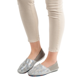 Goodin Chaussures à enfiler en cuir gris 1