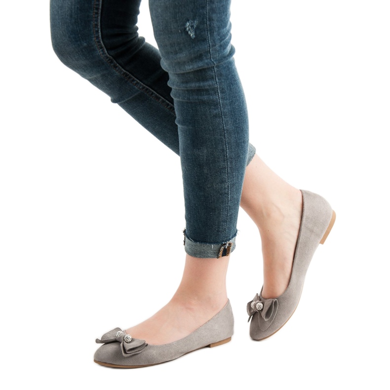 Super Mode Ballerine Avec Noeud gris 1