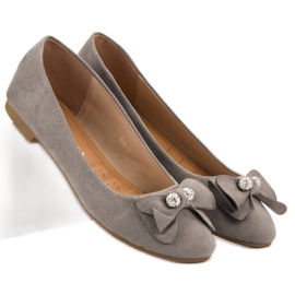Super Mode Ballerine Avec Noeud gris 2