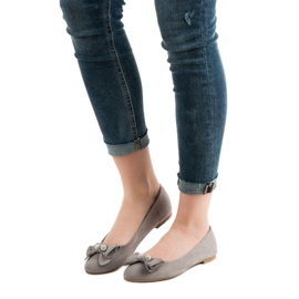 Super Mode Ballerine Avec Noeud gris 6
