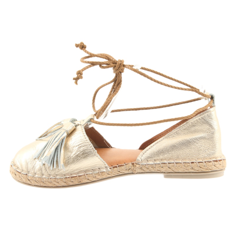 Espadrilles pour femmes, Badura, noué 4875 d'or 2 Espadrilles pour femmes, Badura, noué 4875 d'or 2