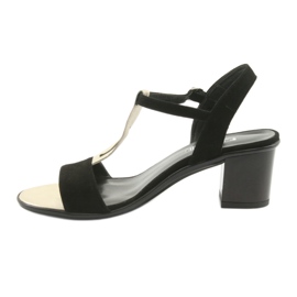 Sandales femme Anabelle 1447 noir / or jaune 2