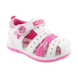 American Club sandales fille américaine DR18 blanc rose 1