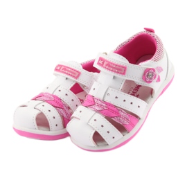 American Club sandales fille américaine DR18 blanc rose 3