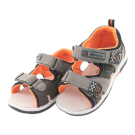 Sandales garçon American Club DR13 gris orange bleu marine 3