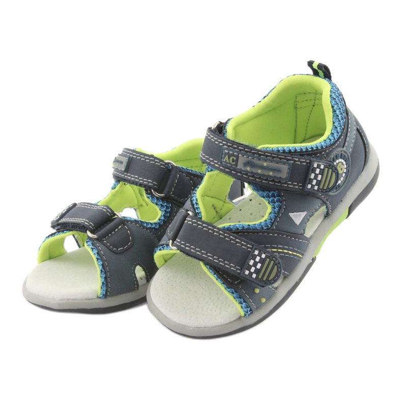 Sandales garçon American Club DR13 bleu marine vert 3 Sandales garçon American Club DR13 bleu marine vert 3