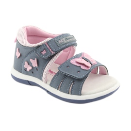 American Club Sandales fille papillon denim American DR19 bleu rose 1