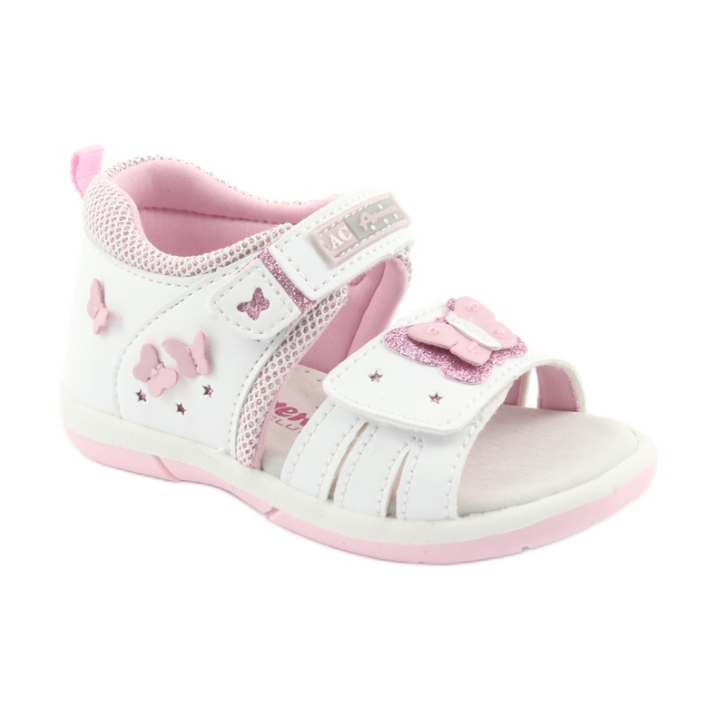 American Club Sandales fille papillon blanc American DR19 rose 1