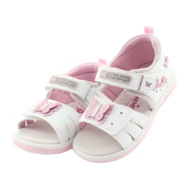 American Club Sandales fille papillon blanc American DR19 rose 3