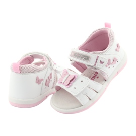 American Club Sandales fille papillon blanc American DR19 rose 4