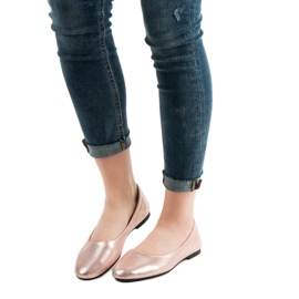 SHELOVET Ballerines scintillantes en or rose 1