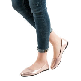 SHELOVET Ballerines scintillantes en or rose 2
