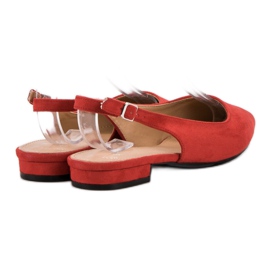 SHELOVET Ballerines en daim à la mode rouge 2
