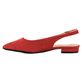 SHELOVET Ballerines en daim à la mode rouge 4