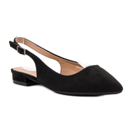 SHELOVET Ballerines en daim à la mode le noir 2