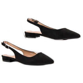 SHELOVET Ballerines en daim à la mode le noir 5