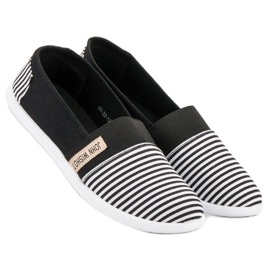 SHELOVET Slipons rayés noir 2