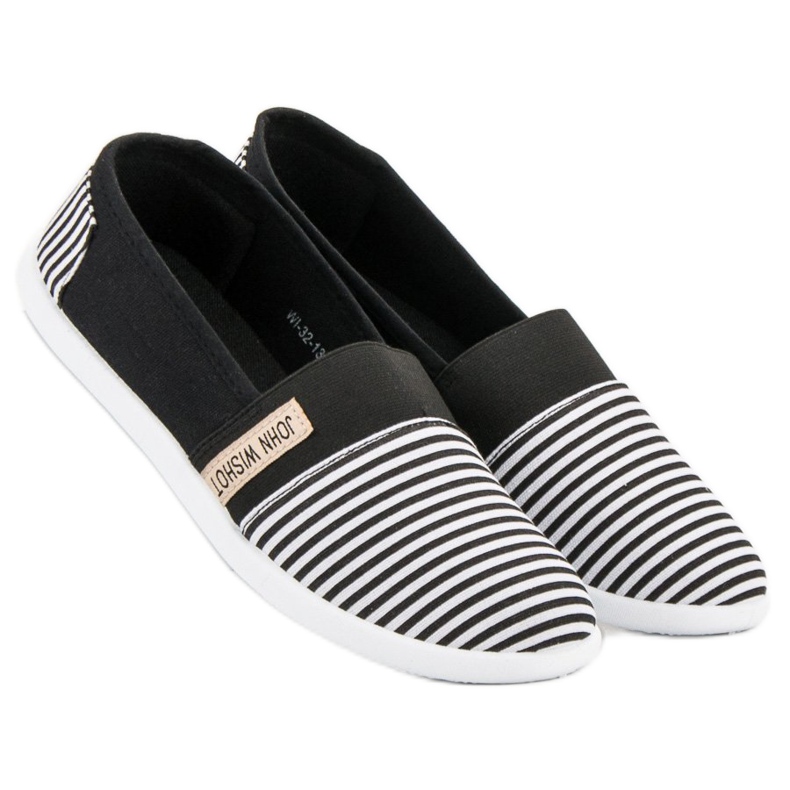 SHELOVET Slipons rayés noir 2