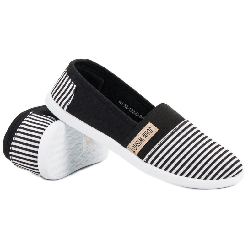 SHELOVET Slipons rayés le noir 1 SHELOVET Slipons rayés le noir 1