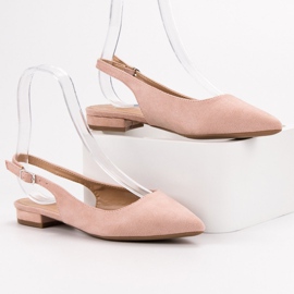 SHELOVET Ballerines en daim à la mode rose 4