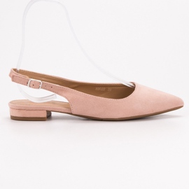 SHELOVET Ballerines en daim à la mode rose 6