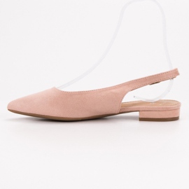 SHELOVET Ballerines en daim à la mode rose 1