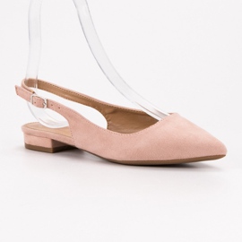 SHELOVET Ballerines en daim à la mode rose 7