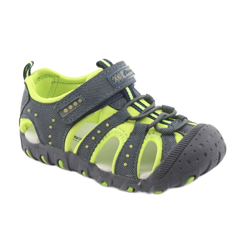 American Club DR11 sandales velcro pour garçons vert bleu marine 1