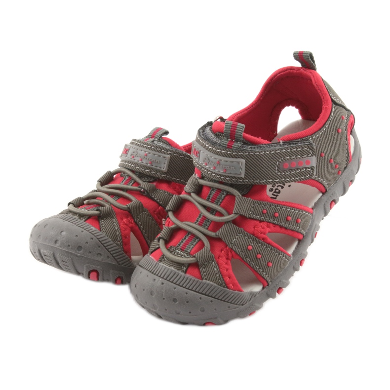 American Club DR11 sandales velcro pour garçons gris rouge 3 American Club DR11 sandales velcro pour garçons gris rouge 3