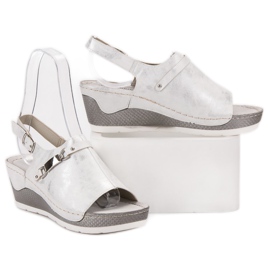 Goodin Sandales compensées confortables blanche 1